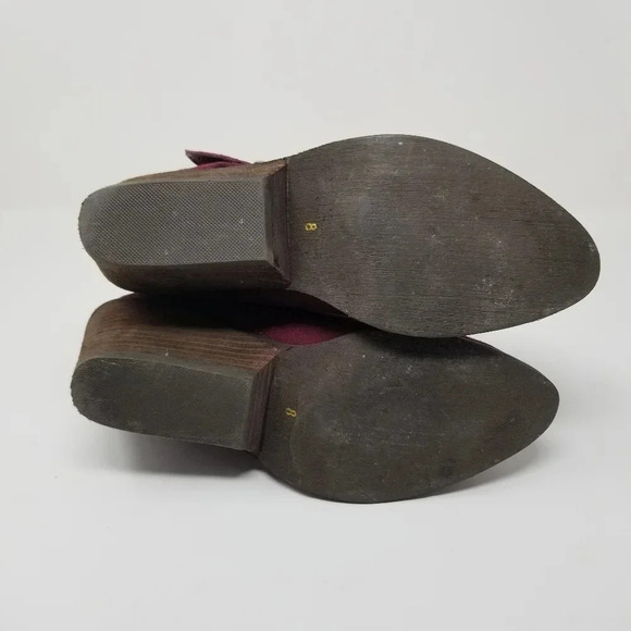 Very Volatile Melina Burgundy Suede Leather Boots 8 - Picture 9 of 9